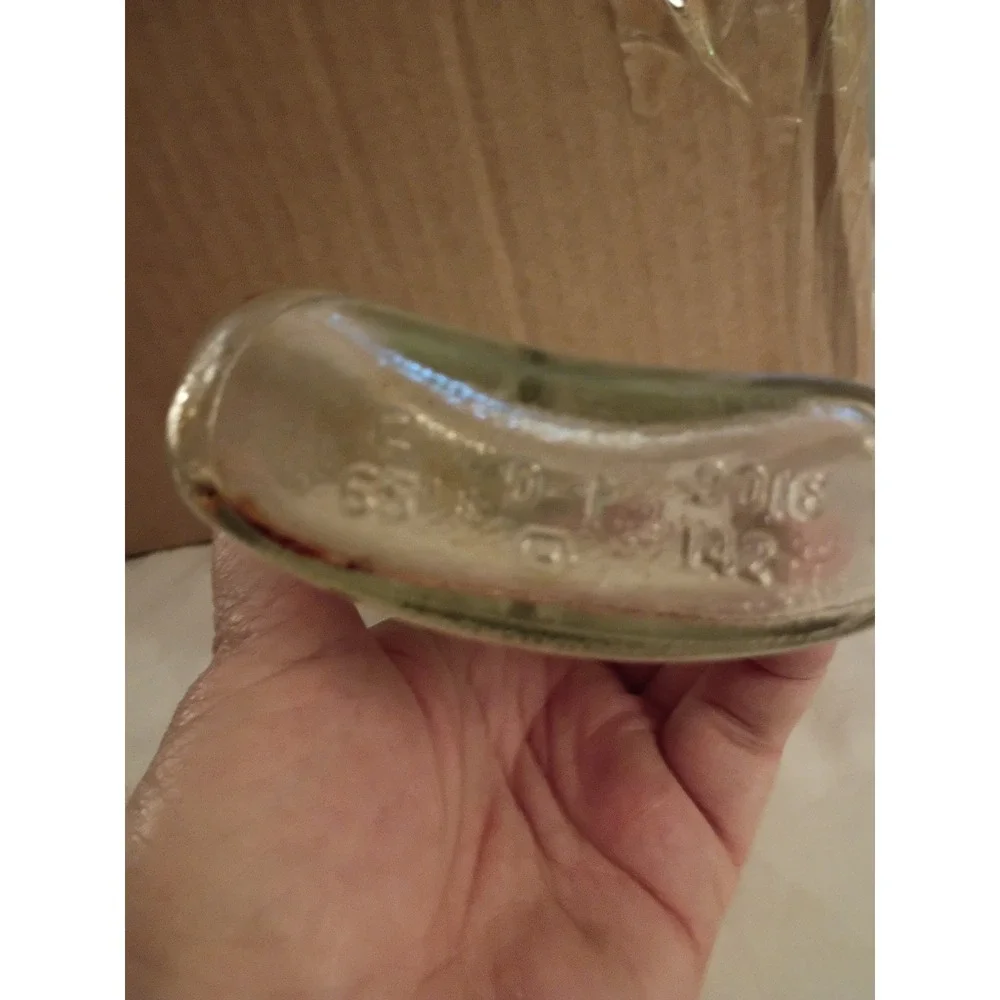 Vintage Old Crow Kentucky Bourbon Whiskey Half Pint Glass Bottle 6.5in 1965